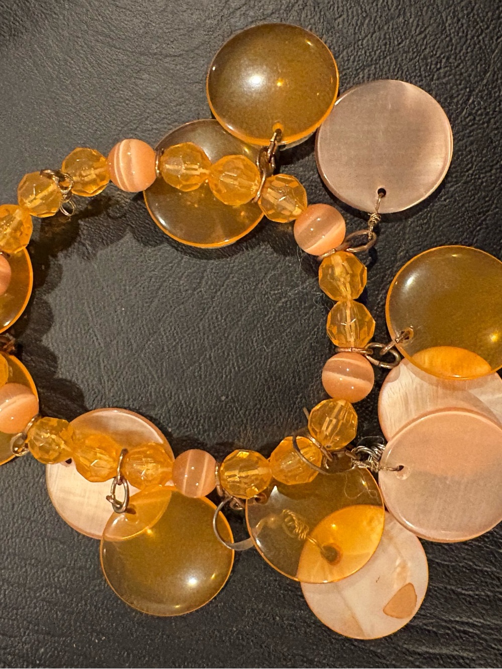 Amber Disc Charm Bracelet - Women Jewelry